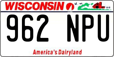 WI license plate 962NPU