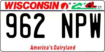 WI license plate 962NPW
