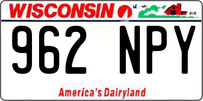WI license plate 962NPY