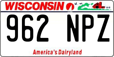WI license plate 962NPZ