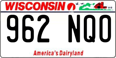 WI license plate 962NQO
