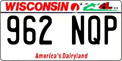 WI license plate 962NQP