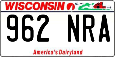 WI license plate 962NRA