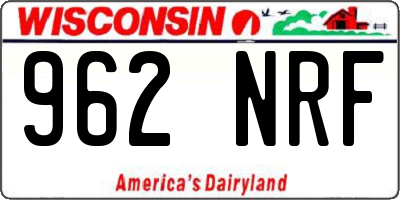 WI license plate 962NRF