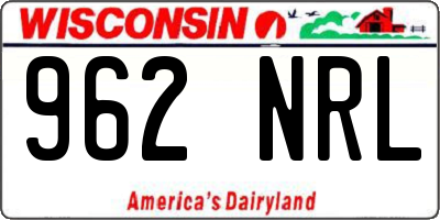 WI license plate 962NRL