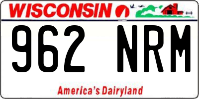 WI license plate 962NRM