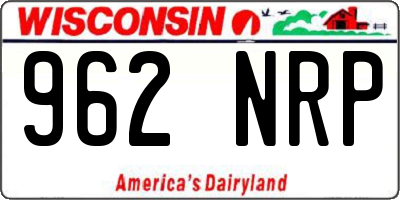 WI license plate 962NRP