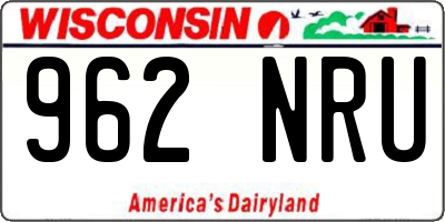 WI license plate 962NRU