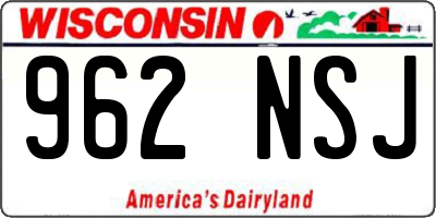 WI license plate 962NSJ