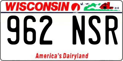 WI license plate 962NSR