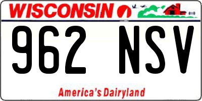 WI license plate 962NSV