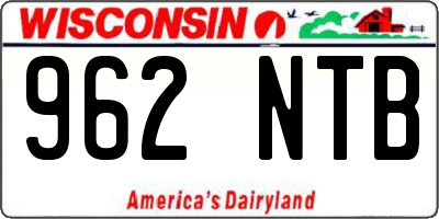 WI license plate 962NTB