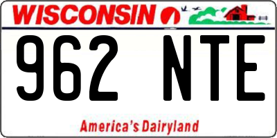 WI license plate 962NTE