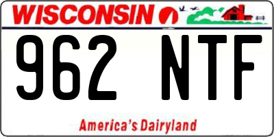 WI license plate 962NTF