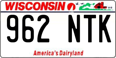 WI license plate 962NTK