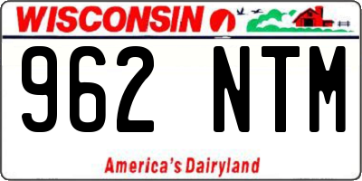 WI license plate 962NTM