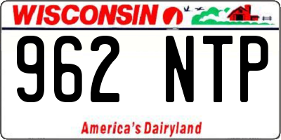 WI license plate 962NTP