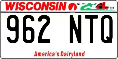WI license plate 962NTQ