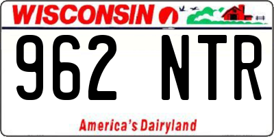 WI license plate 962NTR