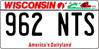 WI license plate 962NTS