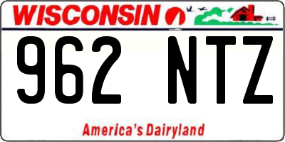WI license plate 962NTZ