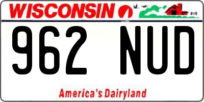 WI license plate 962NUD