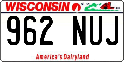 WI license plate 962NUJ