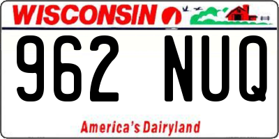WI license plate 962NUQ