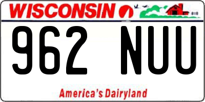 WI license plate 962NUU