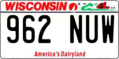 WI license plate 962NUW
