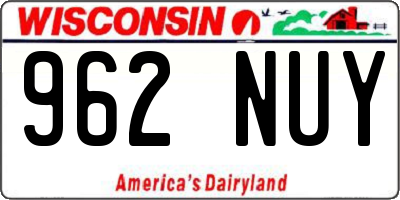 WI license plate 962NUY