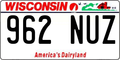 WI license plate 962NUZ