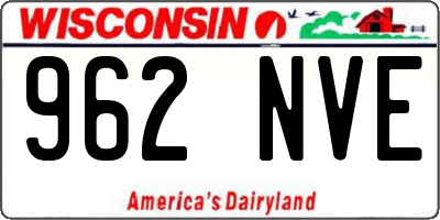 WI license plate 962NVE