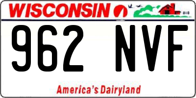 WI license plate 962NVF
