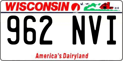 WI license plate 962NVI