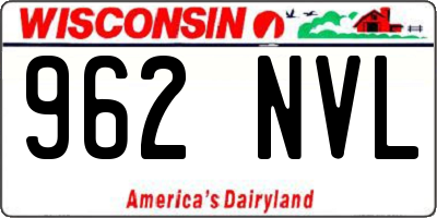 WI license plate 962NVL