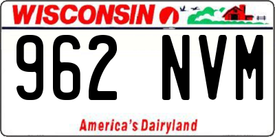 WI license plate 962NVM