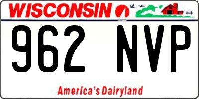WI license plate 962NVP