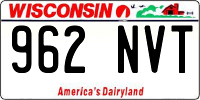 WI license plate 962NVT
