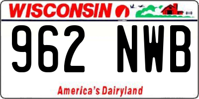 WI license plate 962NWB