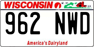 WI license plate 962NWD