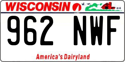 WI license plate 962NWF
