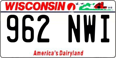 WI license plate 962NWI