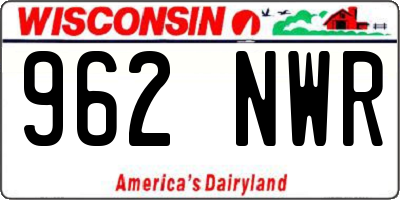 WI license plate 962NWR