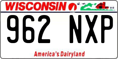 WI license plate 962NXP