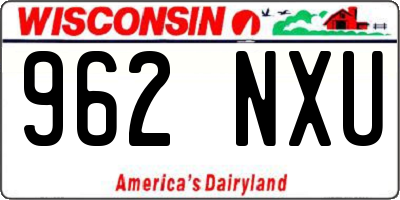 WI license plate 962NXU