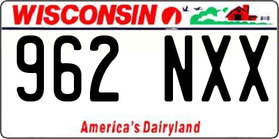 WI license plate 962NXX