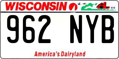 WI license plate 962NYB
