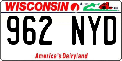 WI license plate 962NYD