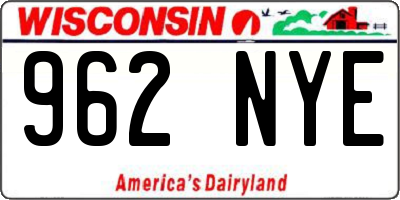 WI license plate 962NYE